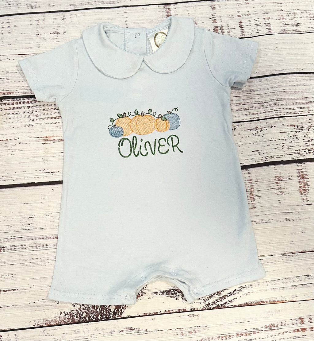 Boys pumpkin romper or onesie