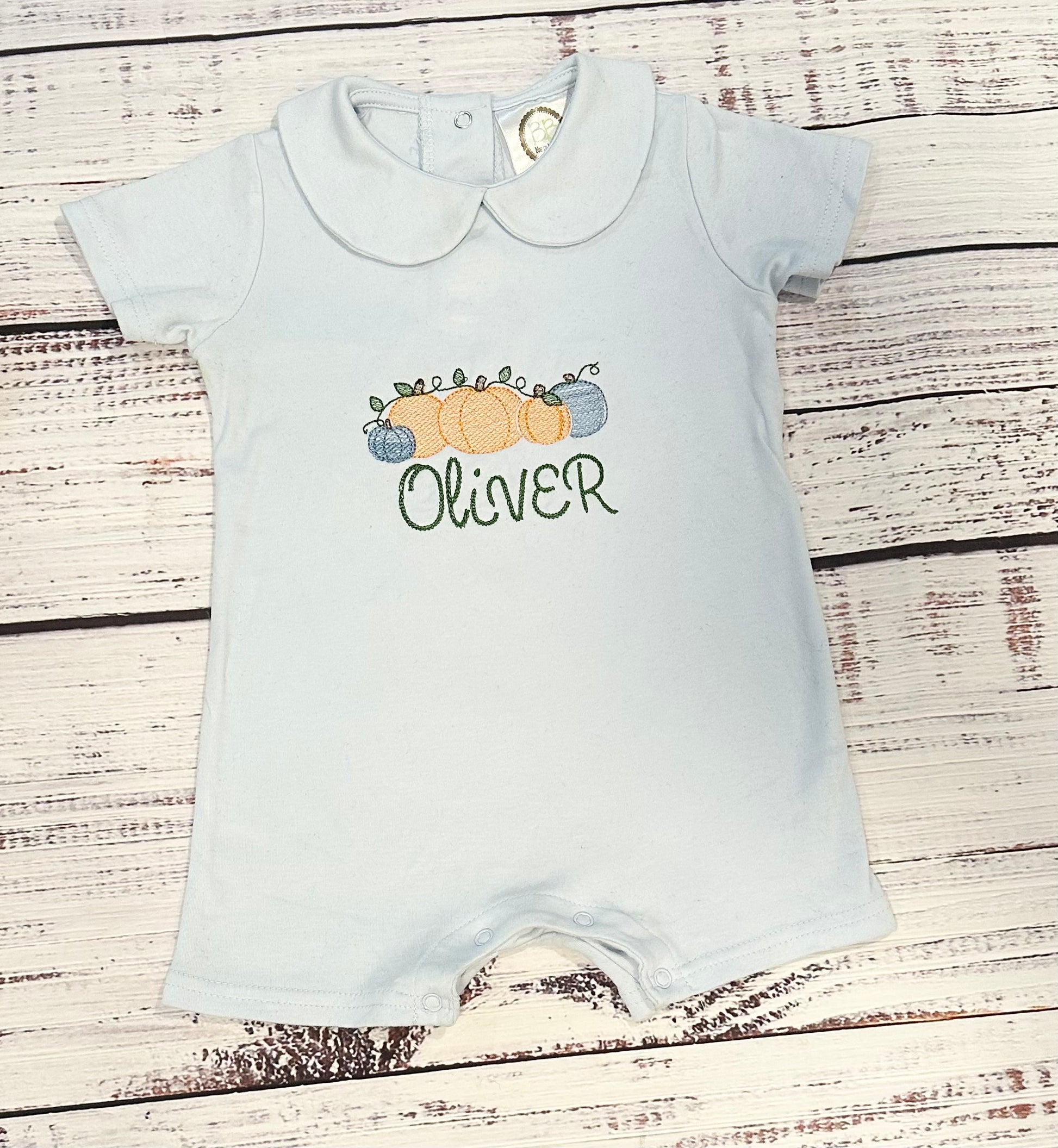 Boys pumpkin romper or onesie