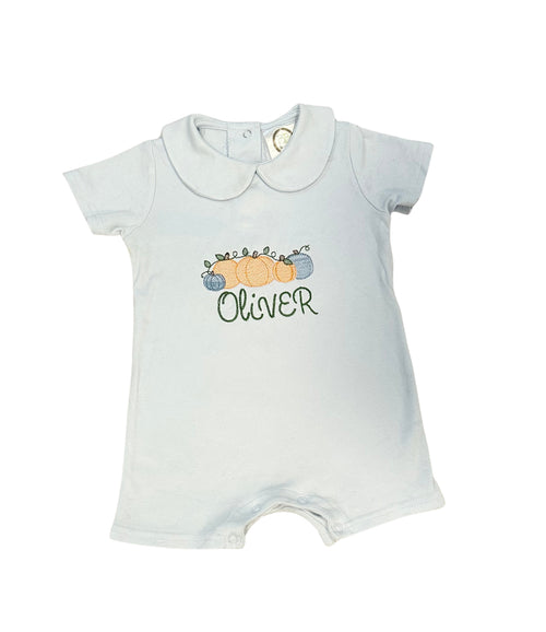Boys pumpkin romper or onesie
