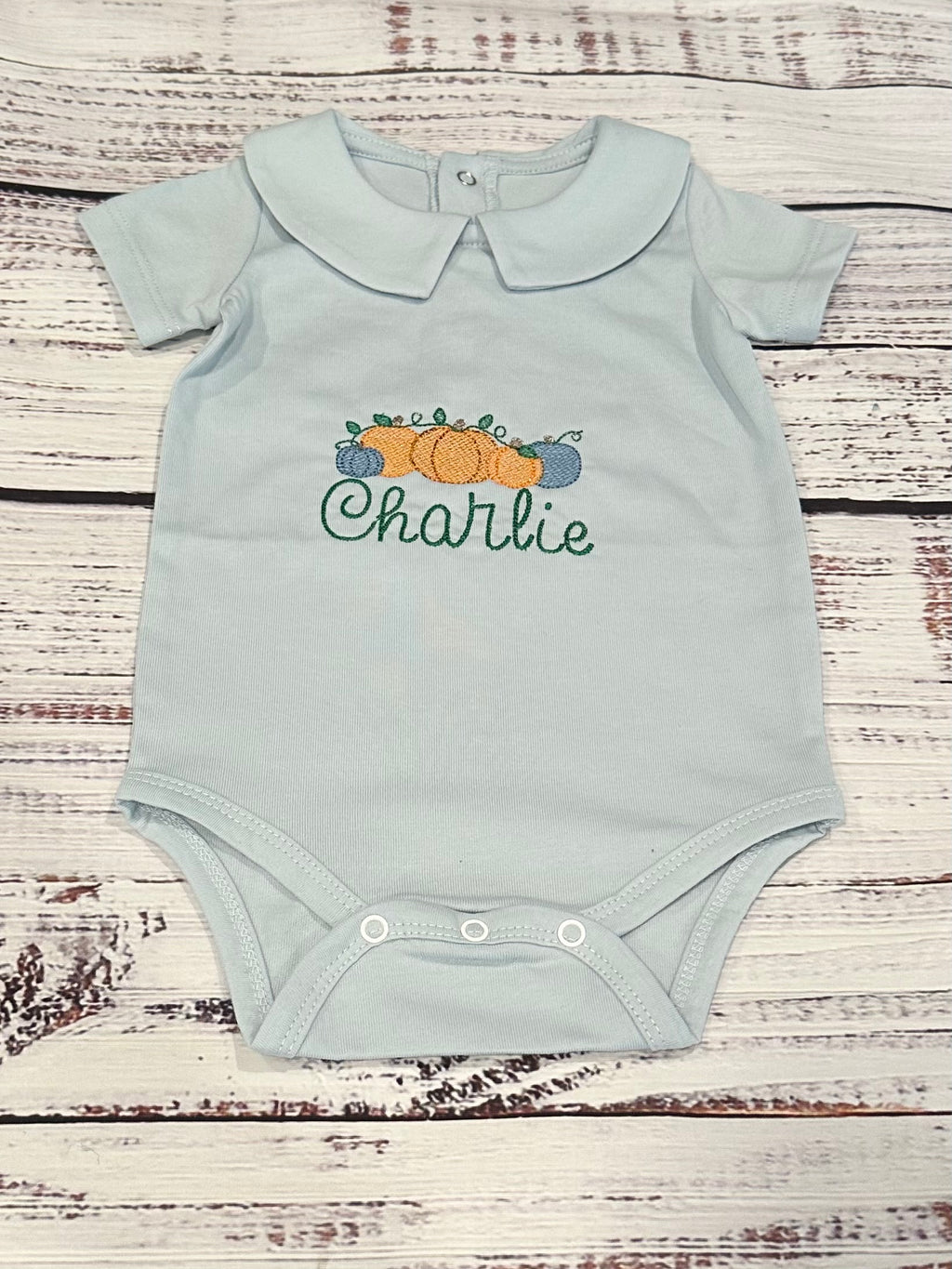 Boys pumpkin romper or onesie