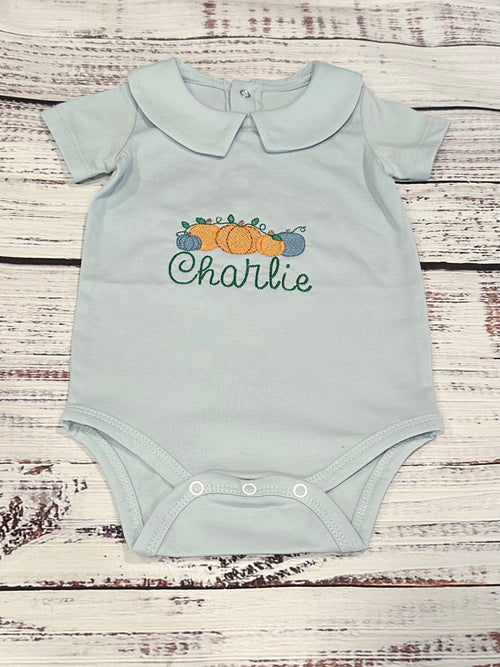 Boys pumpkin romper or onesie