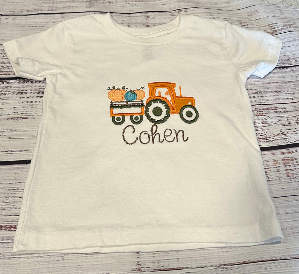 Boys pumpkin short and shirt set